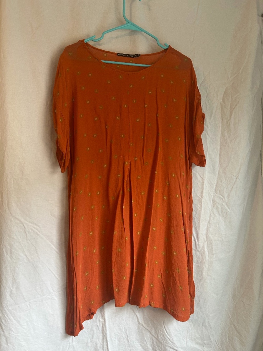 NWOT Gudrun Sjödén Layering Tunic - SIZE S/M - Orange patterned, sheer